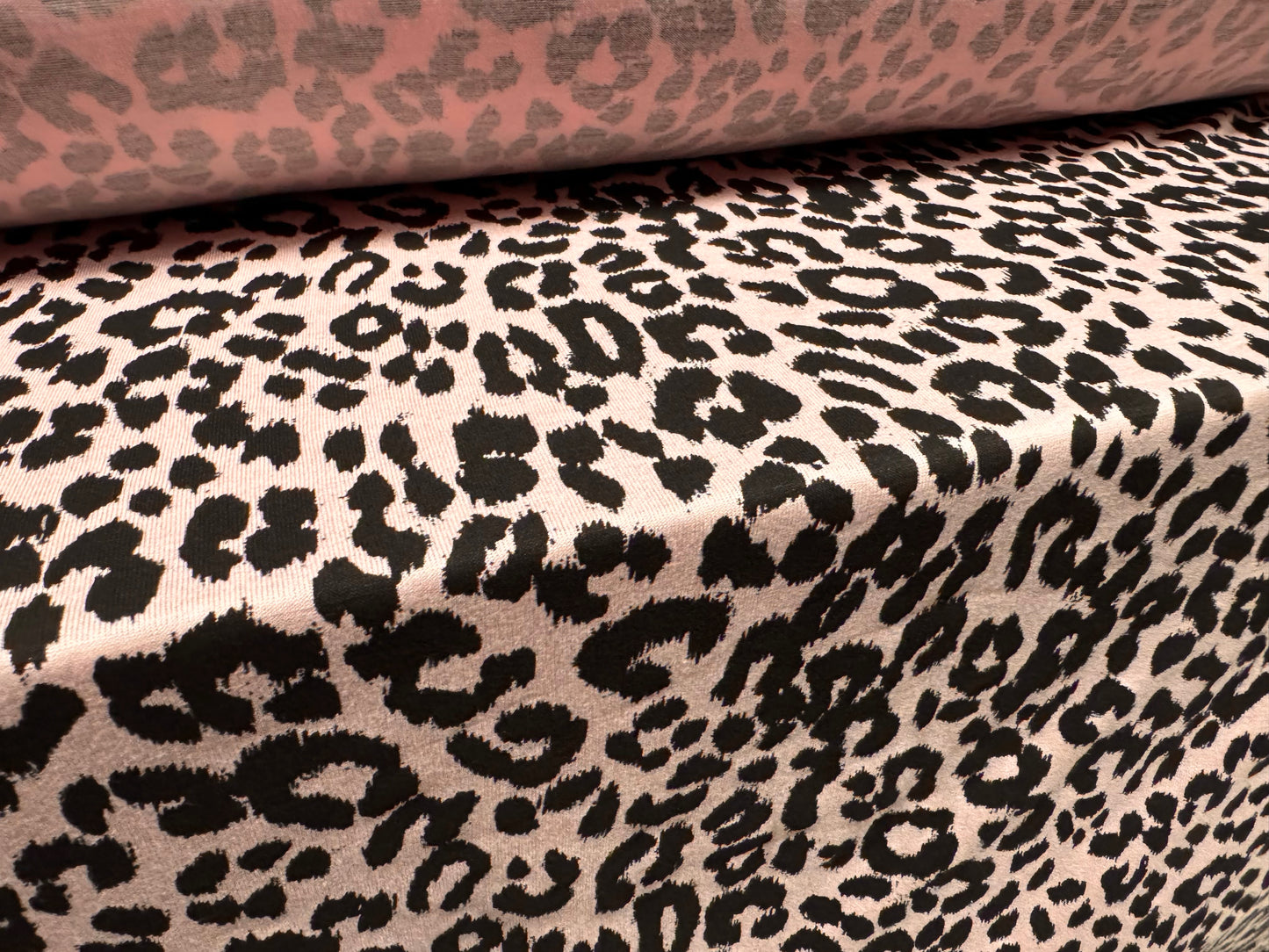 Viscose spandex stretch single jersey fabric, per metre - cheetah animal print - pink