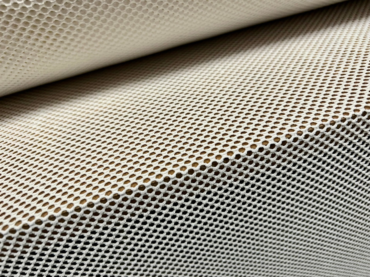 Fishnet stretch spandex mesh jersey fabric, per metre - plain - ivory