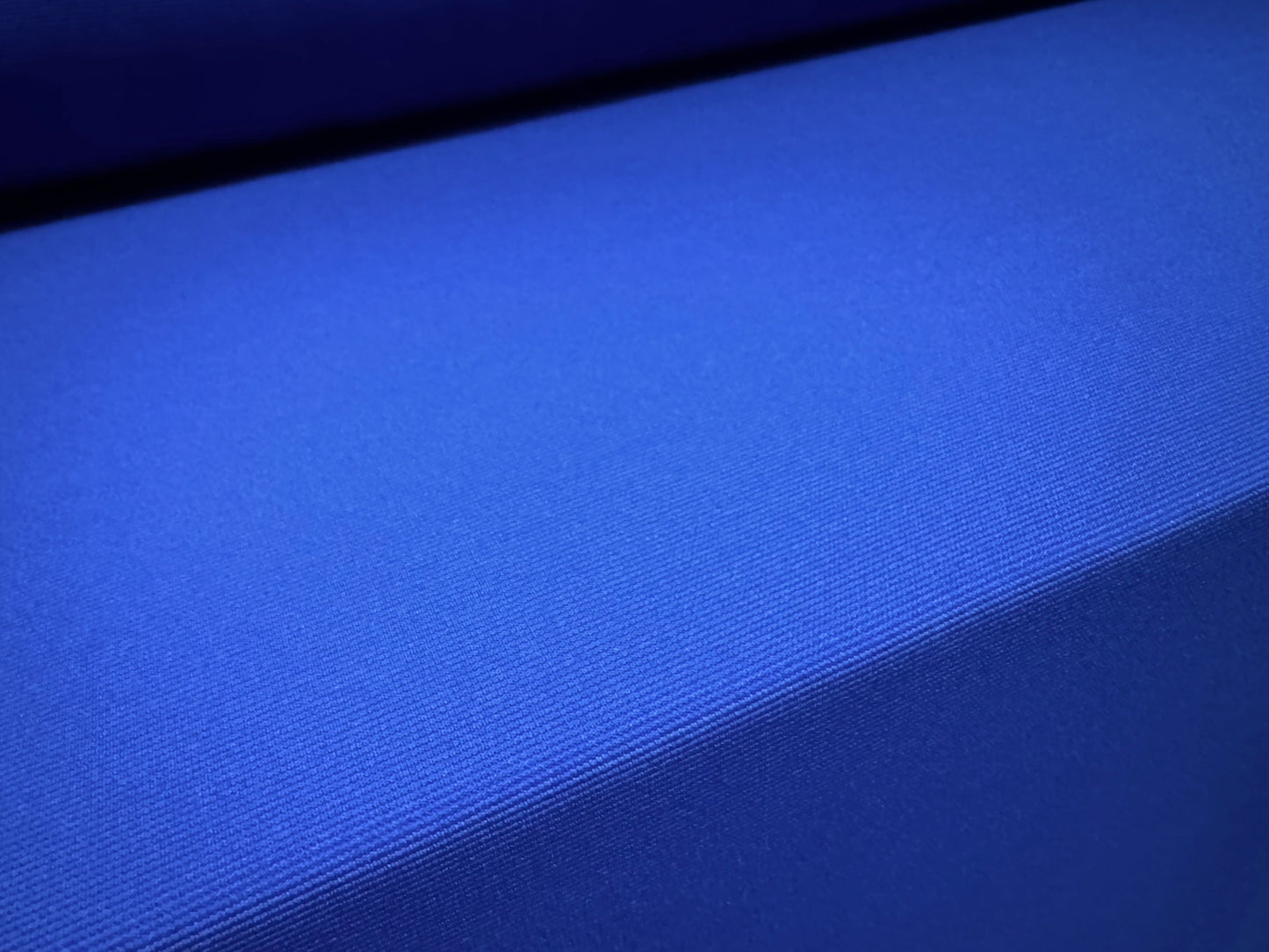 Fine ottoman rib stretch double jersey fabric , per metre - plain - azure blue