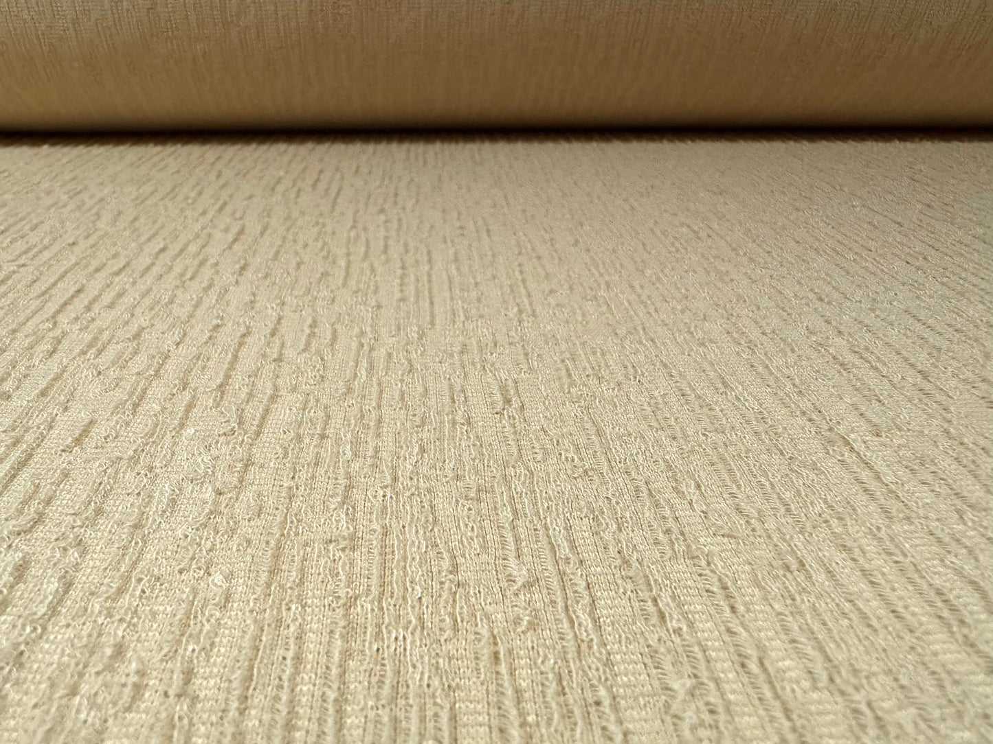 Treebark jacquard stretch spandex double jersey fabric, per metre - clotted cream