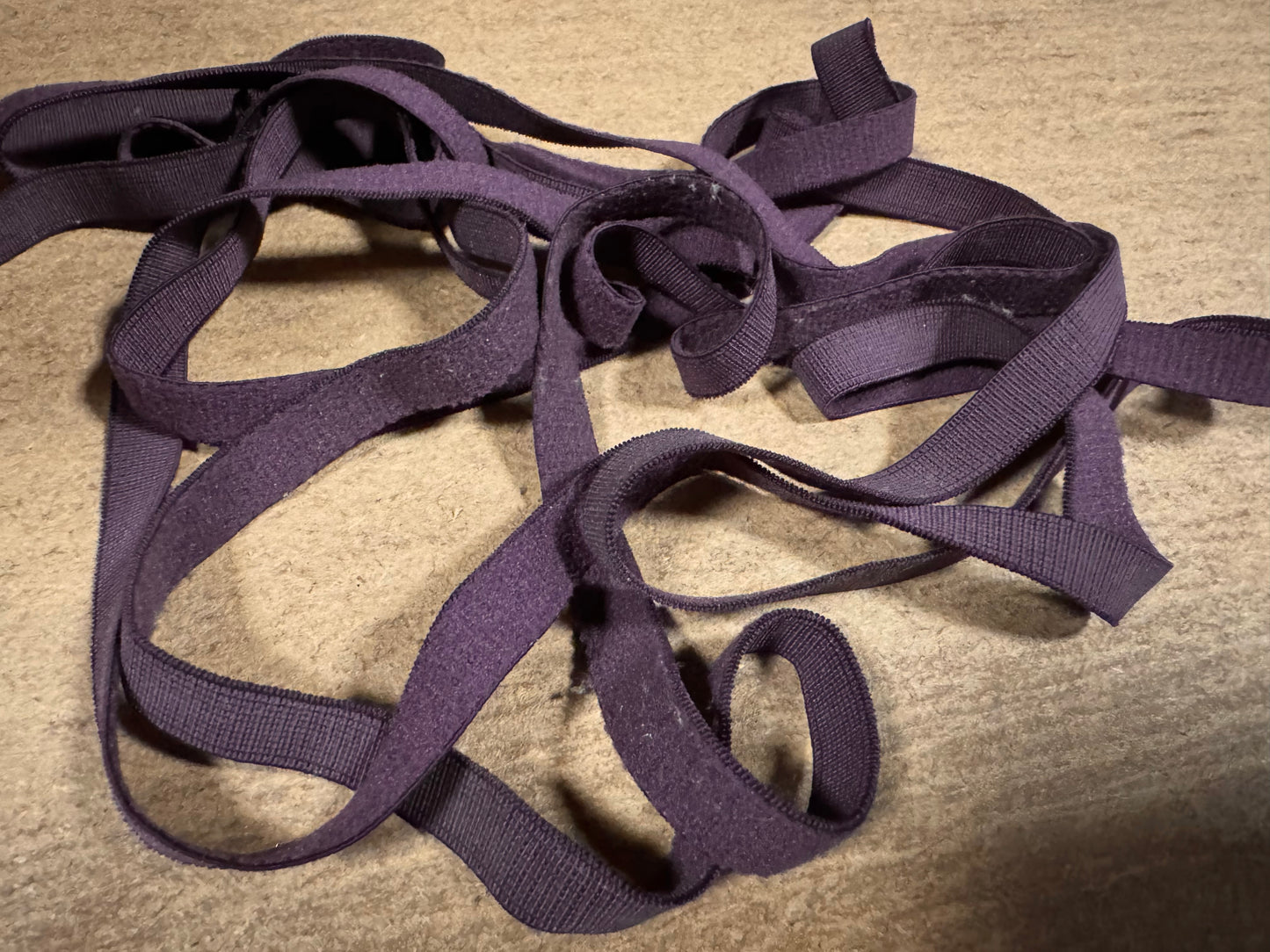 Stretch double sided 10mm ribbon - dark aubergine