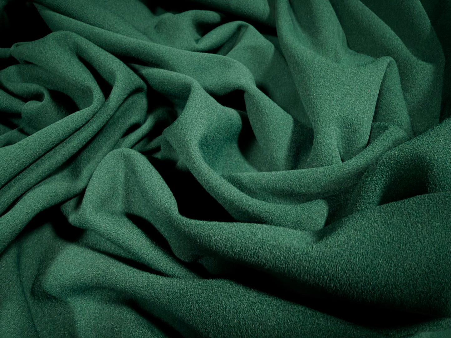 Scuba crepe stretch double jersey fashion fabric, per metre - plain - pine forest green