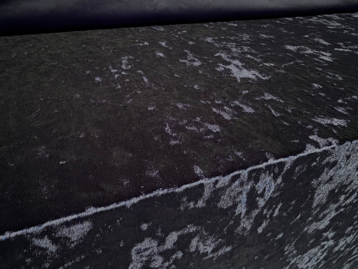 Marbled spandex velvet dress fabric, per metre - plain - navy blue