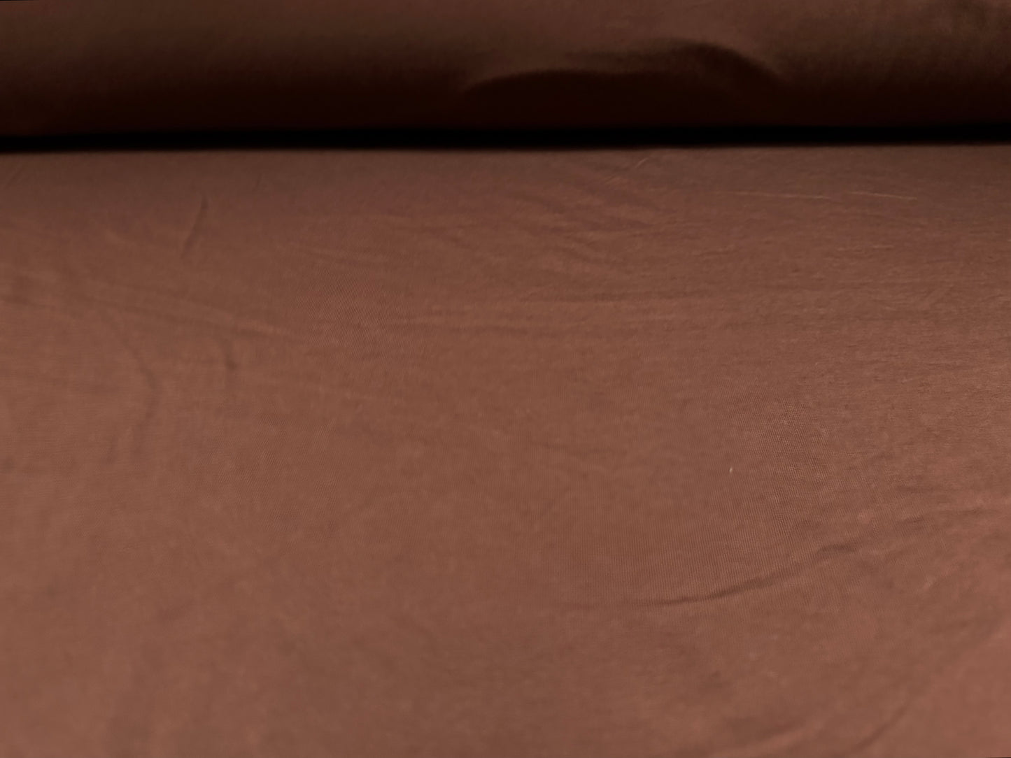 Cotton spandex stretch single jersey fabric, per metre - plain - chocolate brown