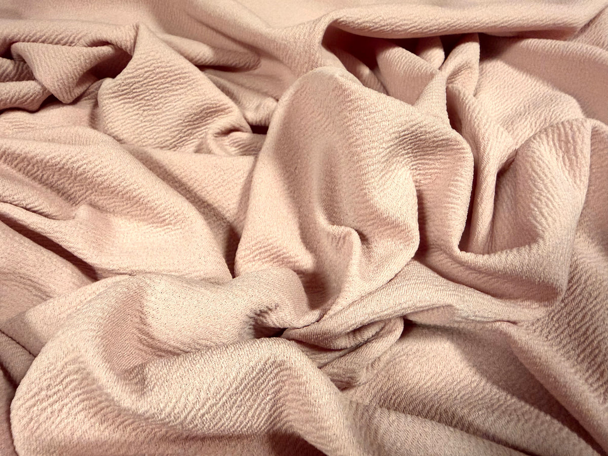 Waterfall stretch double jersey fabric, per metre - plain - pale rose pink