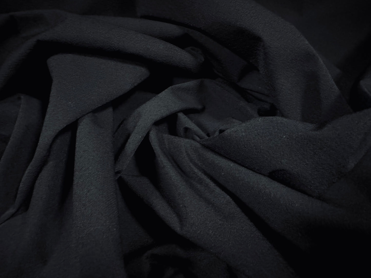 Bonded woven crepe fabric, per metre - plain - black