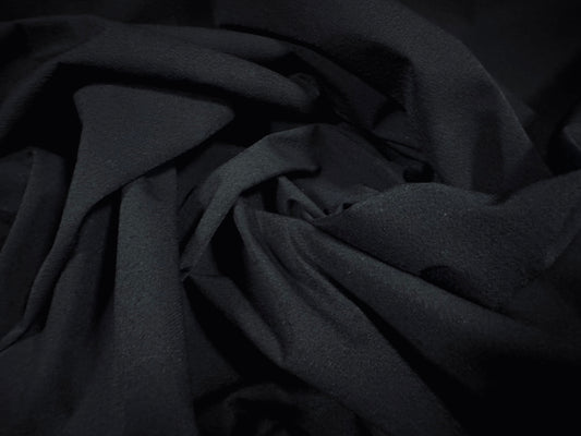 Bonded woven crepe fabric, per metre - plain - black