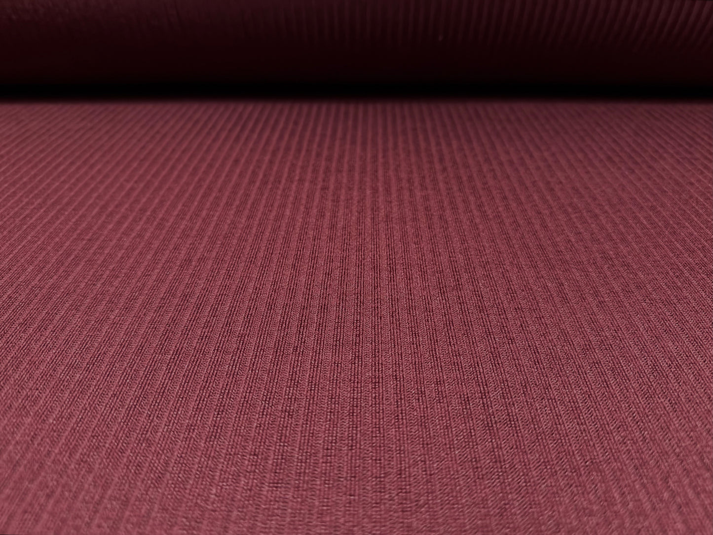 Stretch knitwear rib jersey fabric, per metre - solid - burgundy