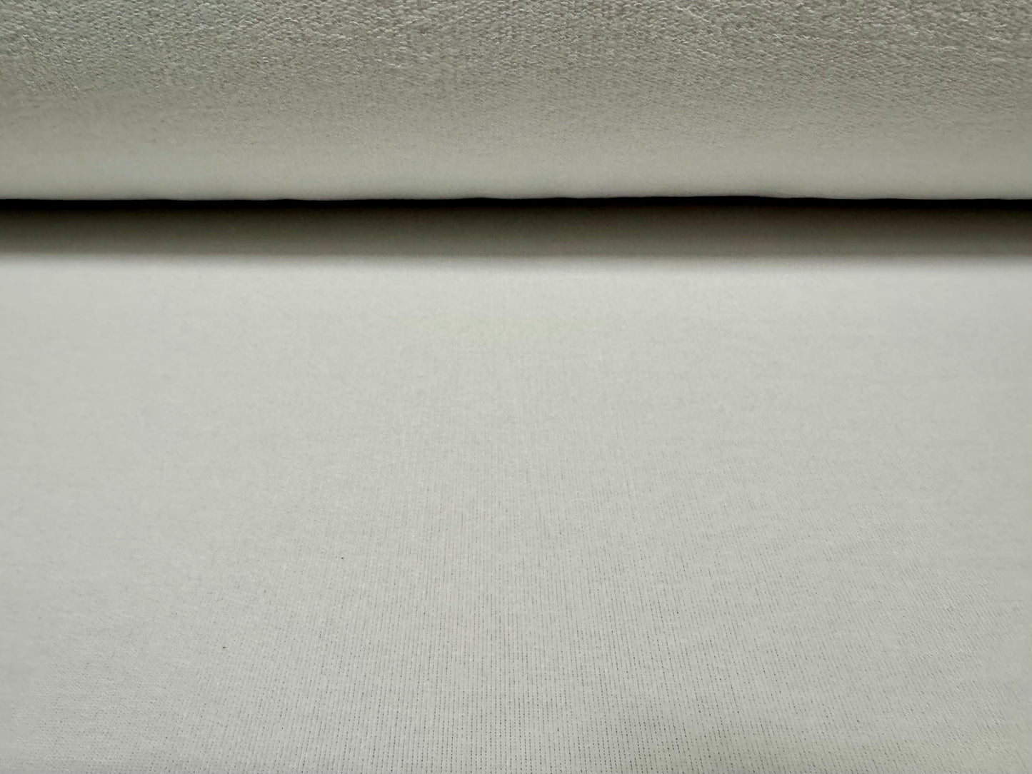 French Terry single sided towelling fleece fabric, per metre - plain - white