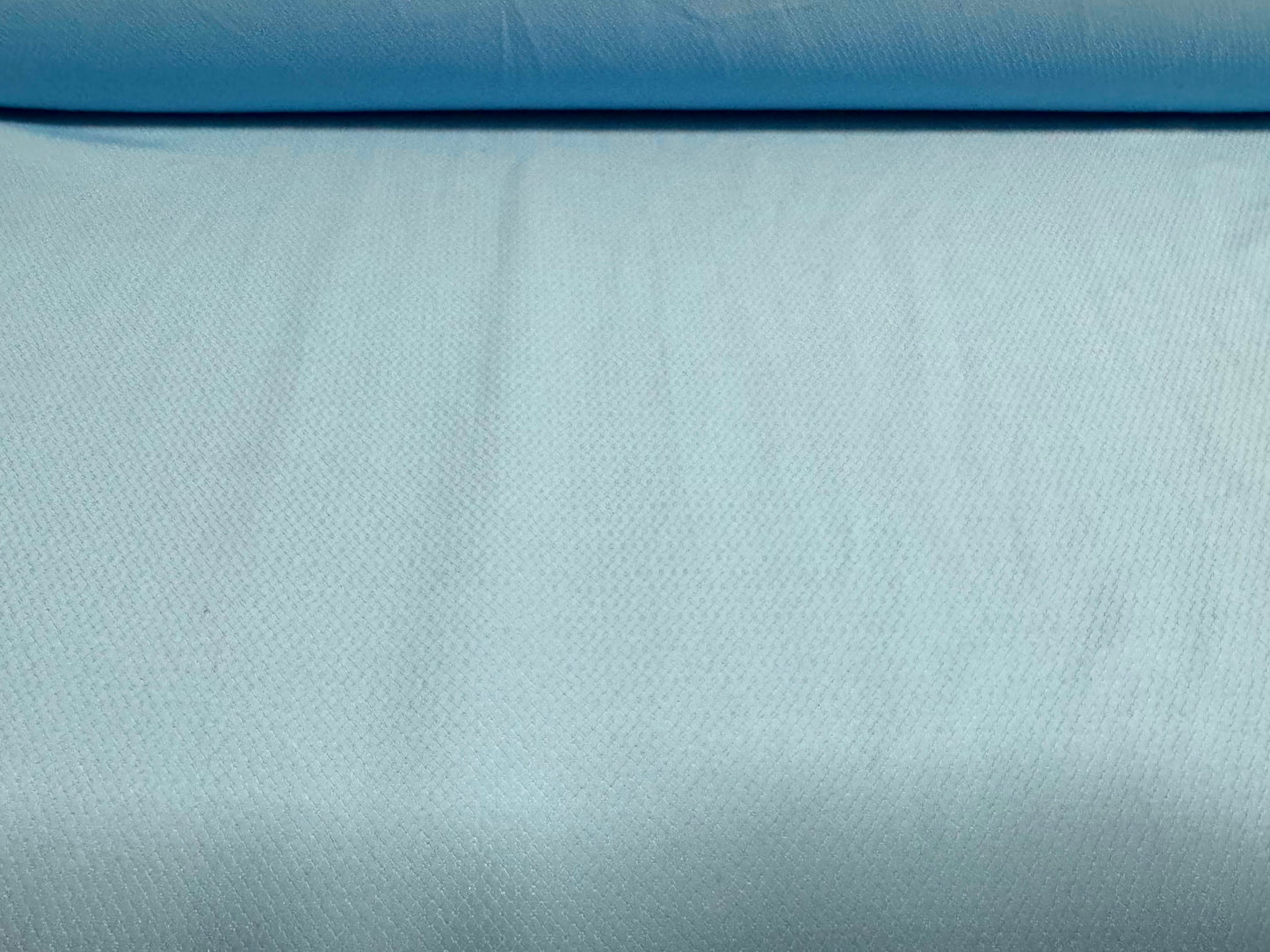 Soft stretch textured woven dress fabric, per metre - plain - sky blue