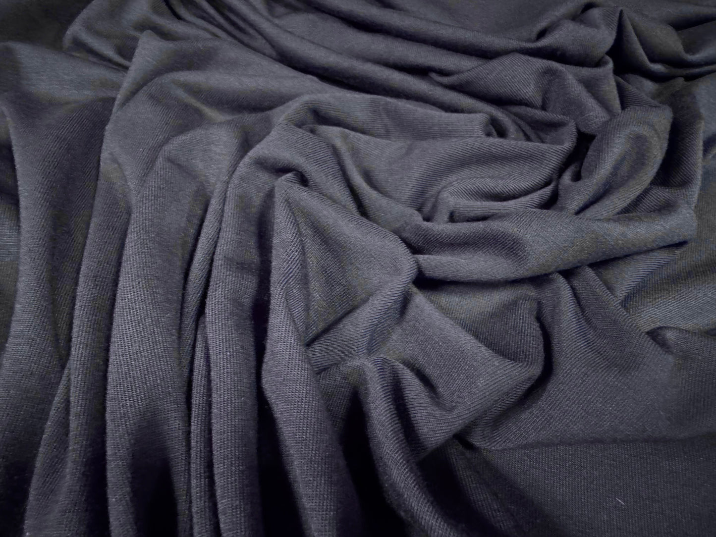 Super soft viscose spandex stretch single jersey fabric, per metre - plain - marine blue