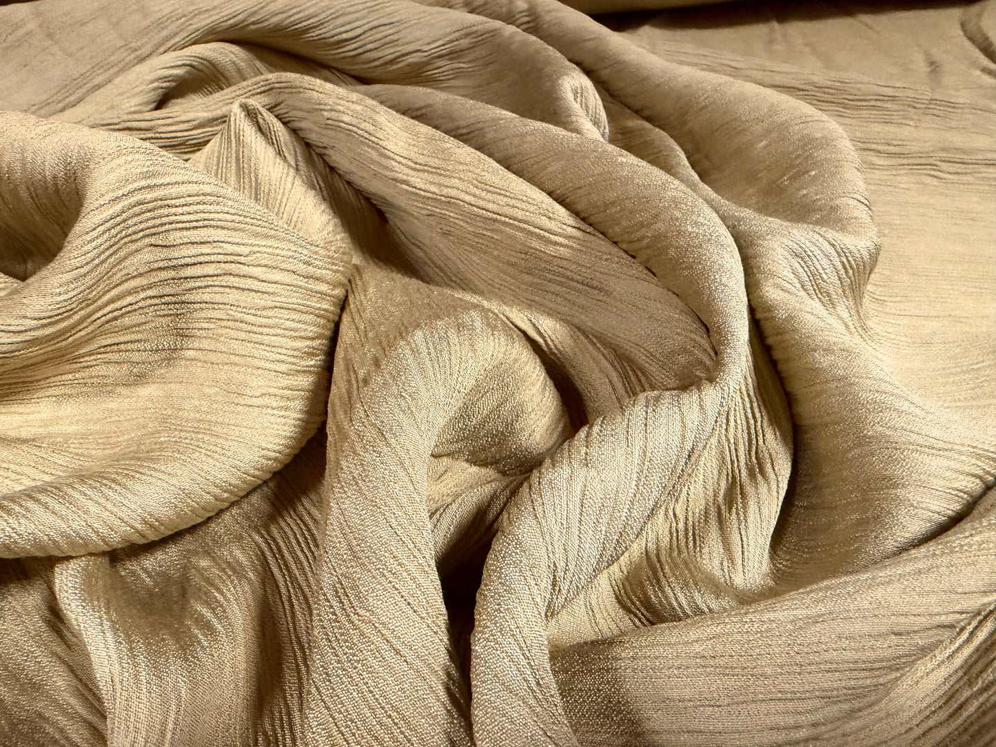 Crinkle weave fabric, per metre - solid - desert stone