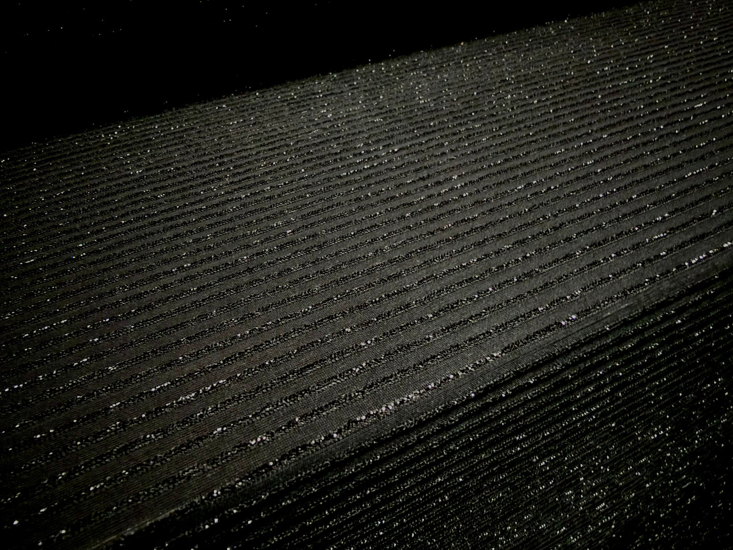 Metallic stretch jersey fabric, per metre - lurex pinstripe - black