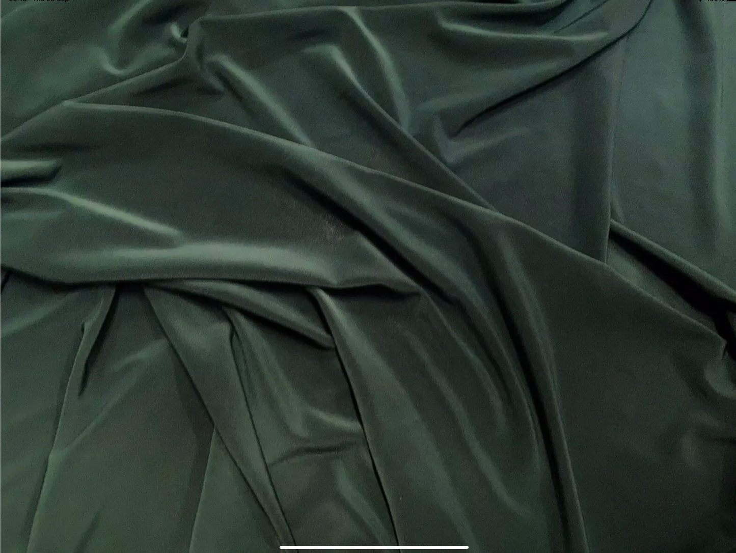 Soft touch stretch spandex jersey fabric, per metre - plain - forest green