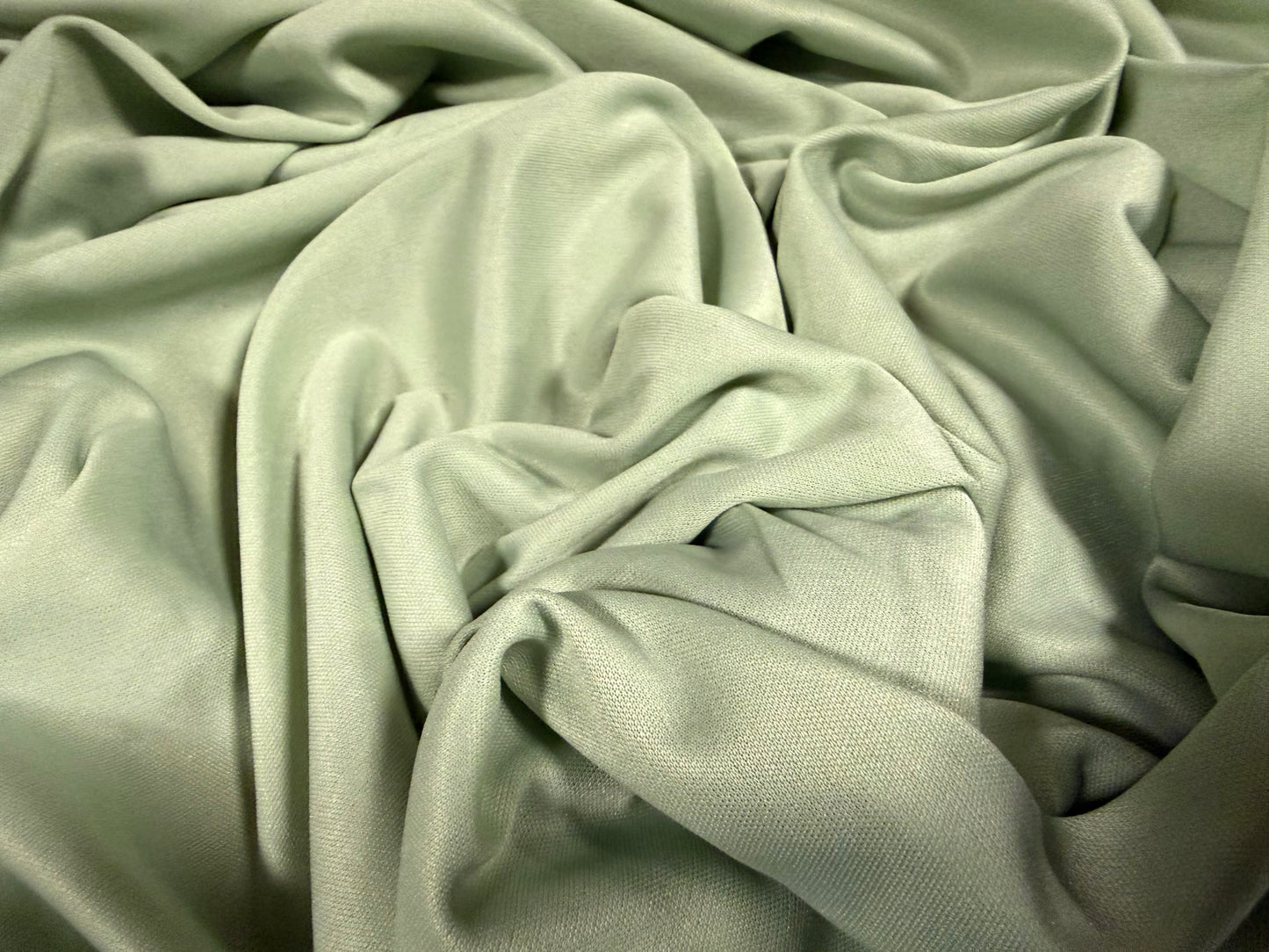Single Jersey fashion fabric, per metre - plain - pastel sage