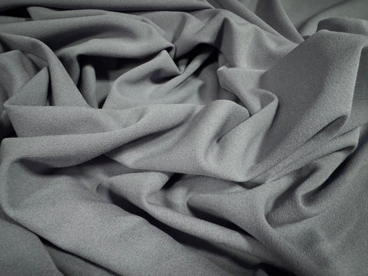 Scuba crepe stretch spandex double jersey fabric, per metre - plain - blue grey