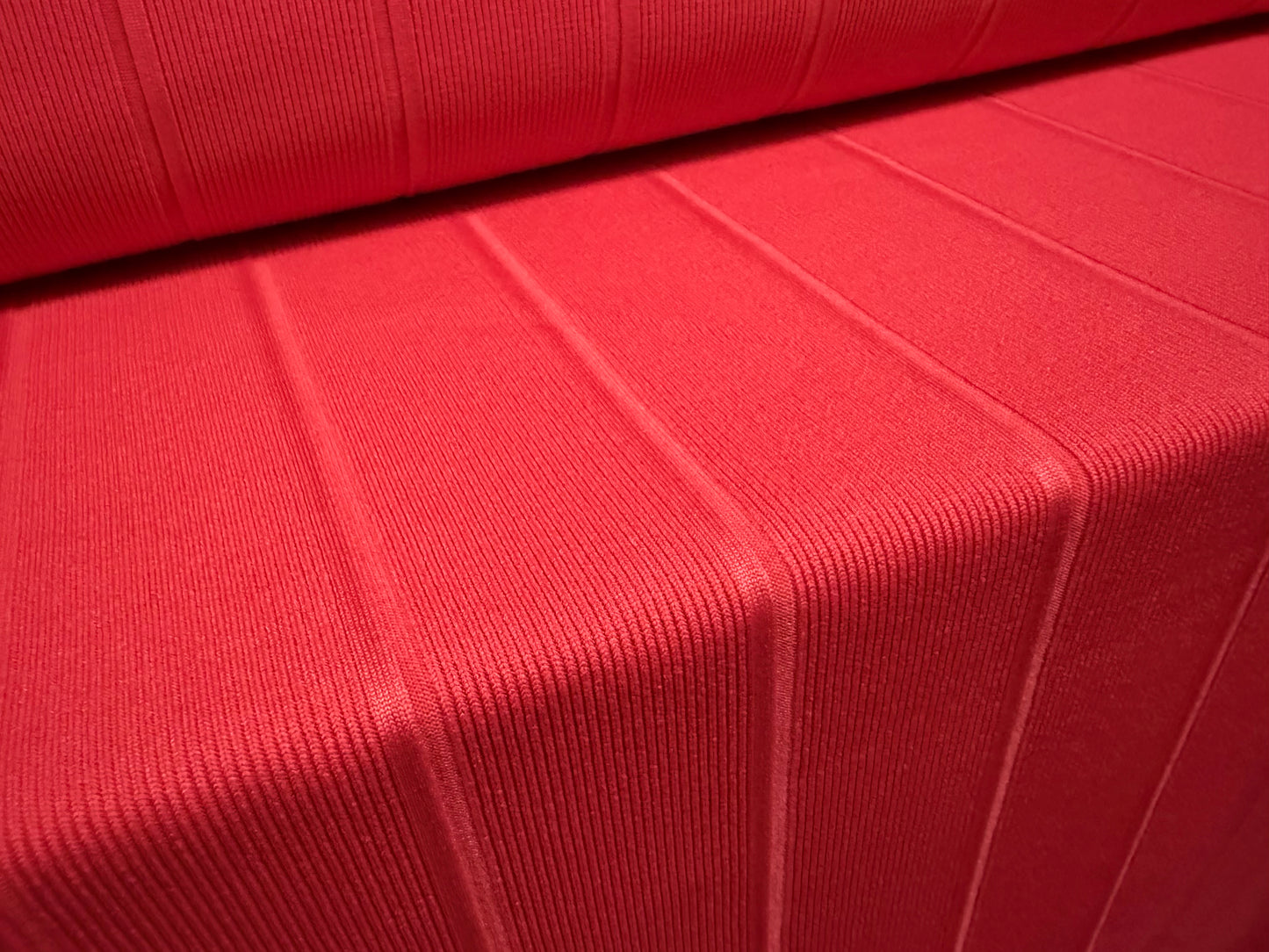 Bandage rib stretch spandex bodycon jersey fabric, per metre - plain - coral