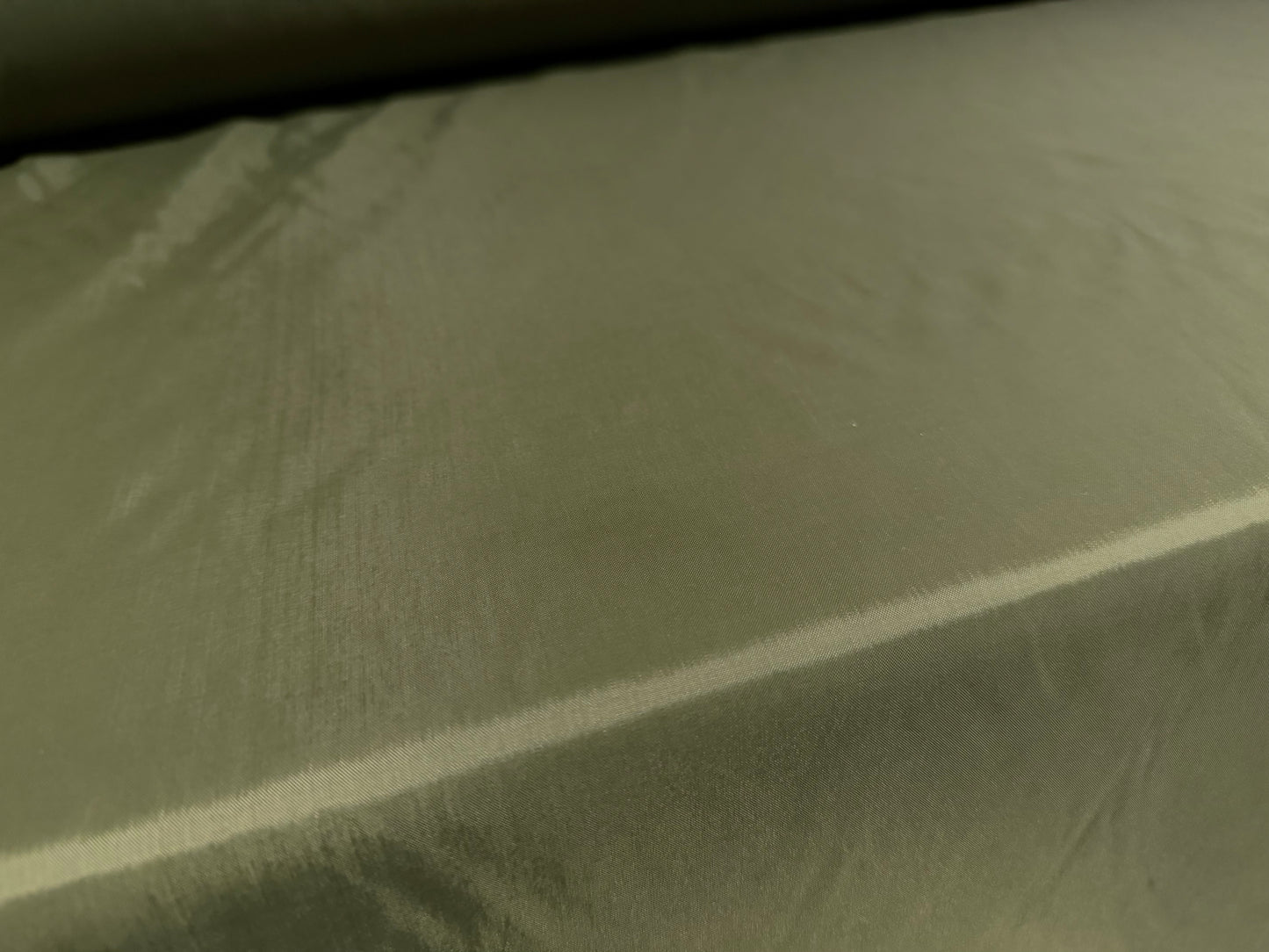 Plain weave nylon fabric, per metre - khaki green