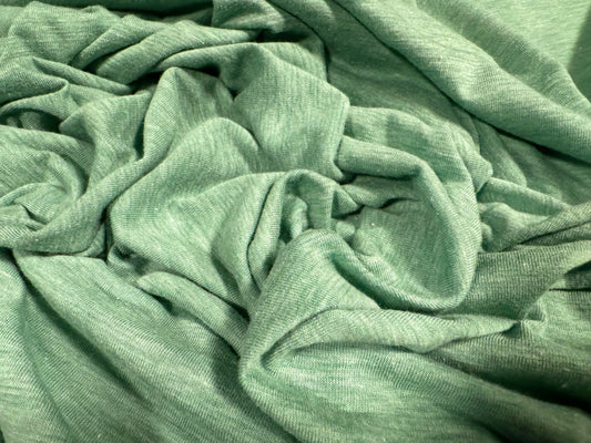 Viscose single jersey melange fabric, per metre - plain - Paris green