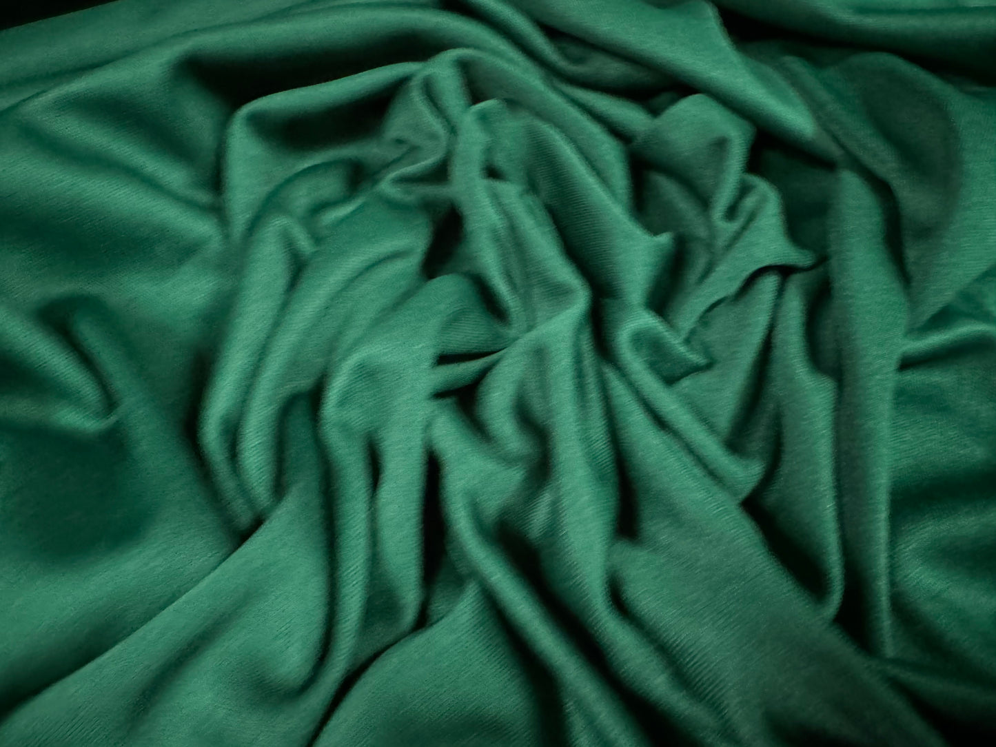 Single jersey fashion fabric, per metre - plain - emerald green