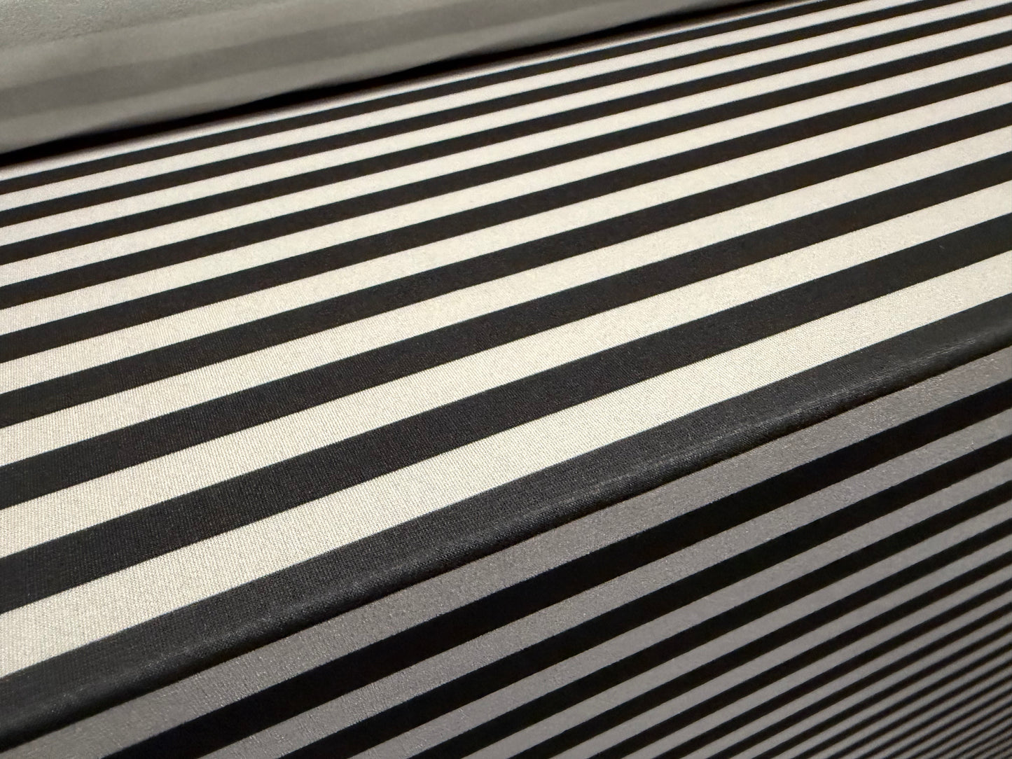 ITY stretch spandex single jersey fabric, per metre - stripe - black & light grey