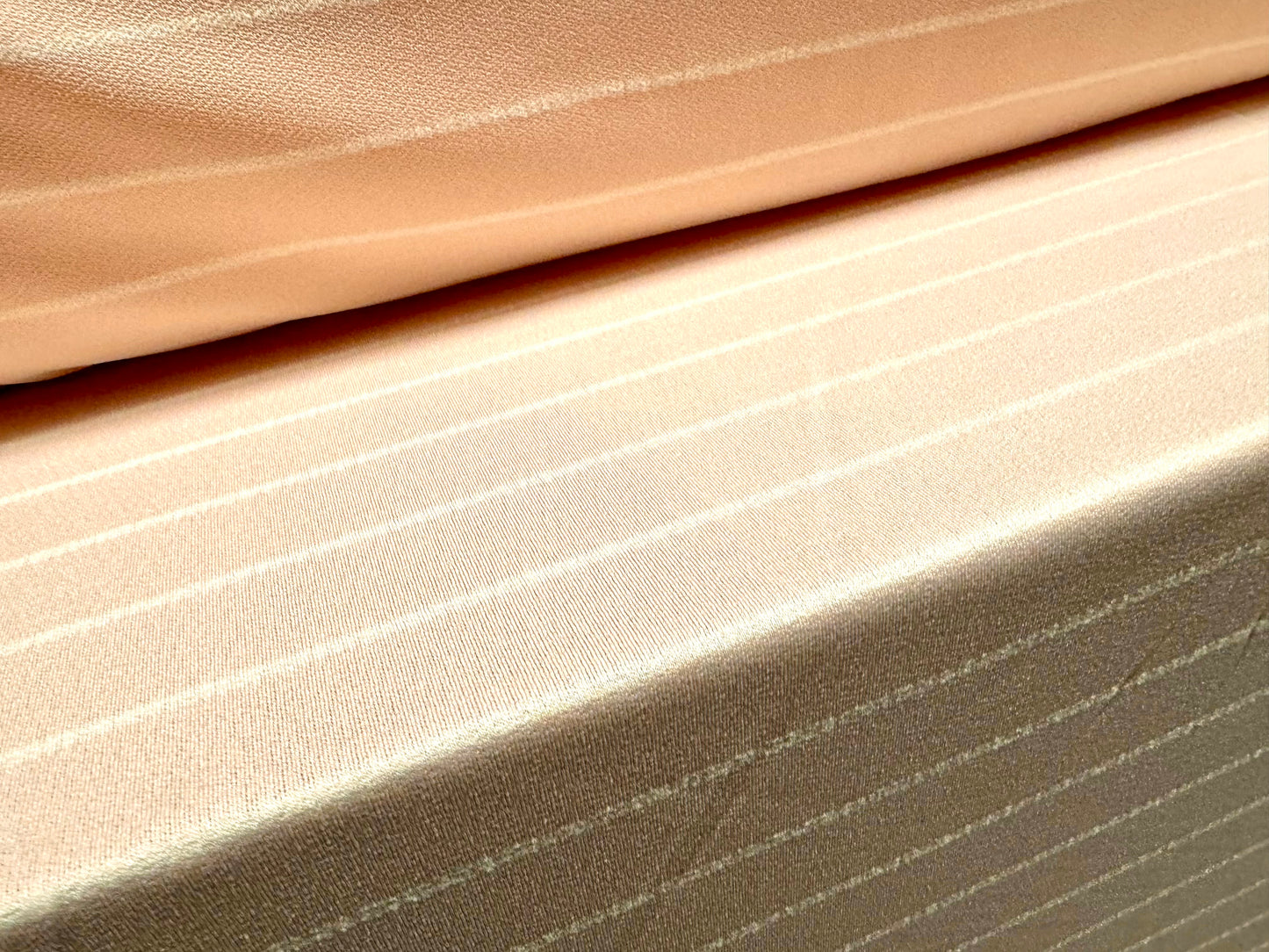 Spandex crepe stretch single jersey fabric, per metre - stripe - blush pink & white