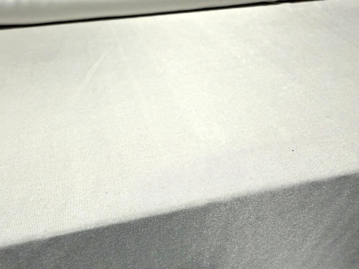 Disco shimmer stretch spandex jersey fabric, per metre - plain - white