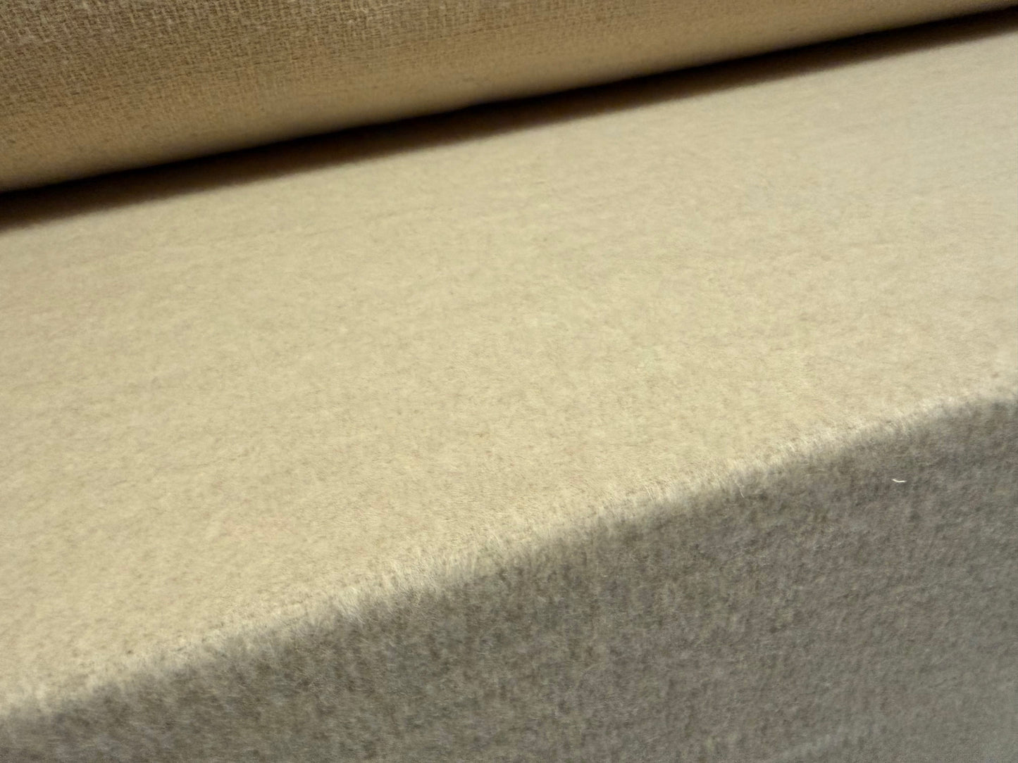 Heavyweight wool flannel fabric, per metre - plain - beige