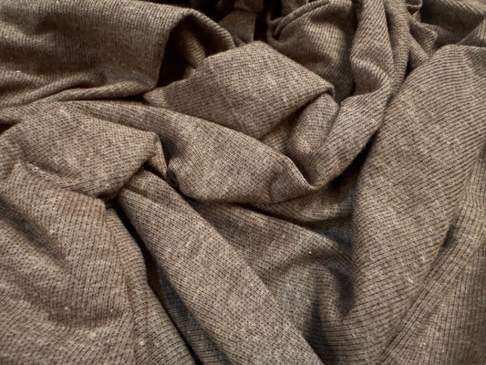 Soft French Terry loopback jersey fabric, per metre - plain - taupe