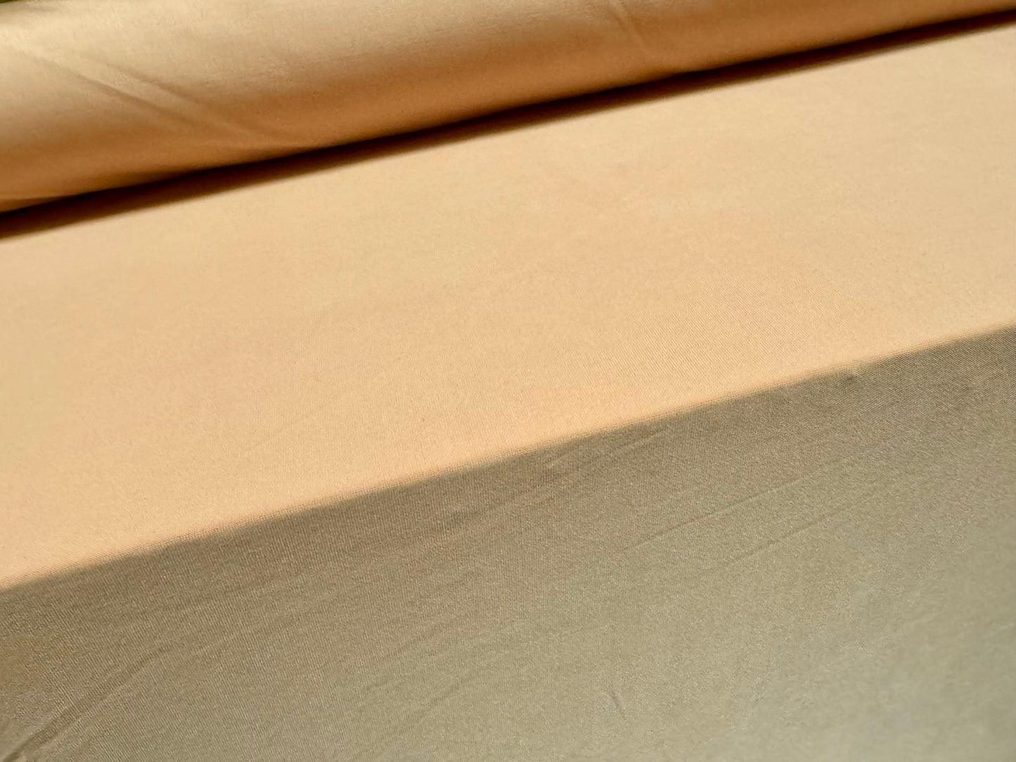 Soft touch spandex stretch jersey dress fabric, per metre - plain - golden caramel