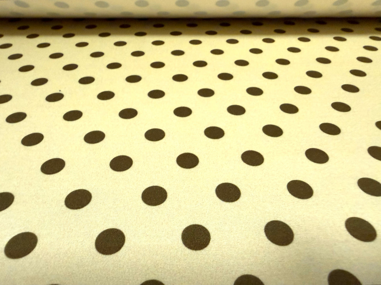 Super soft stretch single jersey fabric, per metre - polka dot print - lemon & khaki
