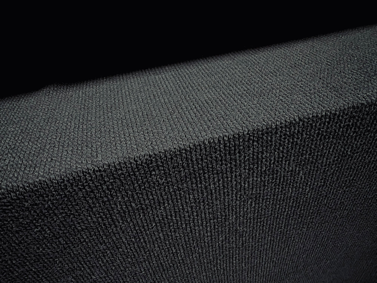 Thermal rib stretch spandex jersey knit fabric, per metre - plain - black