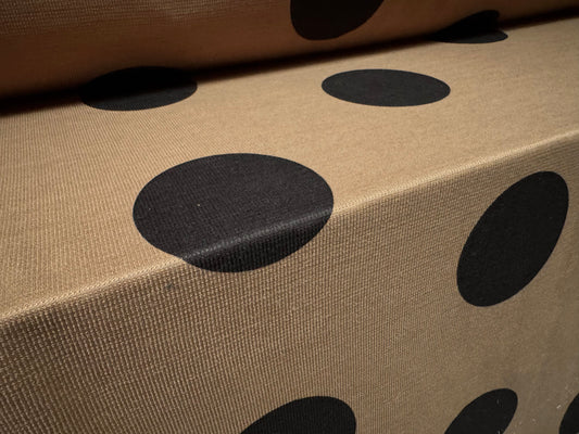 Soft furnishing upholstery fabric, per metre - jumbo polka dot print - brown