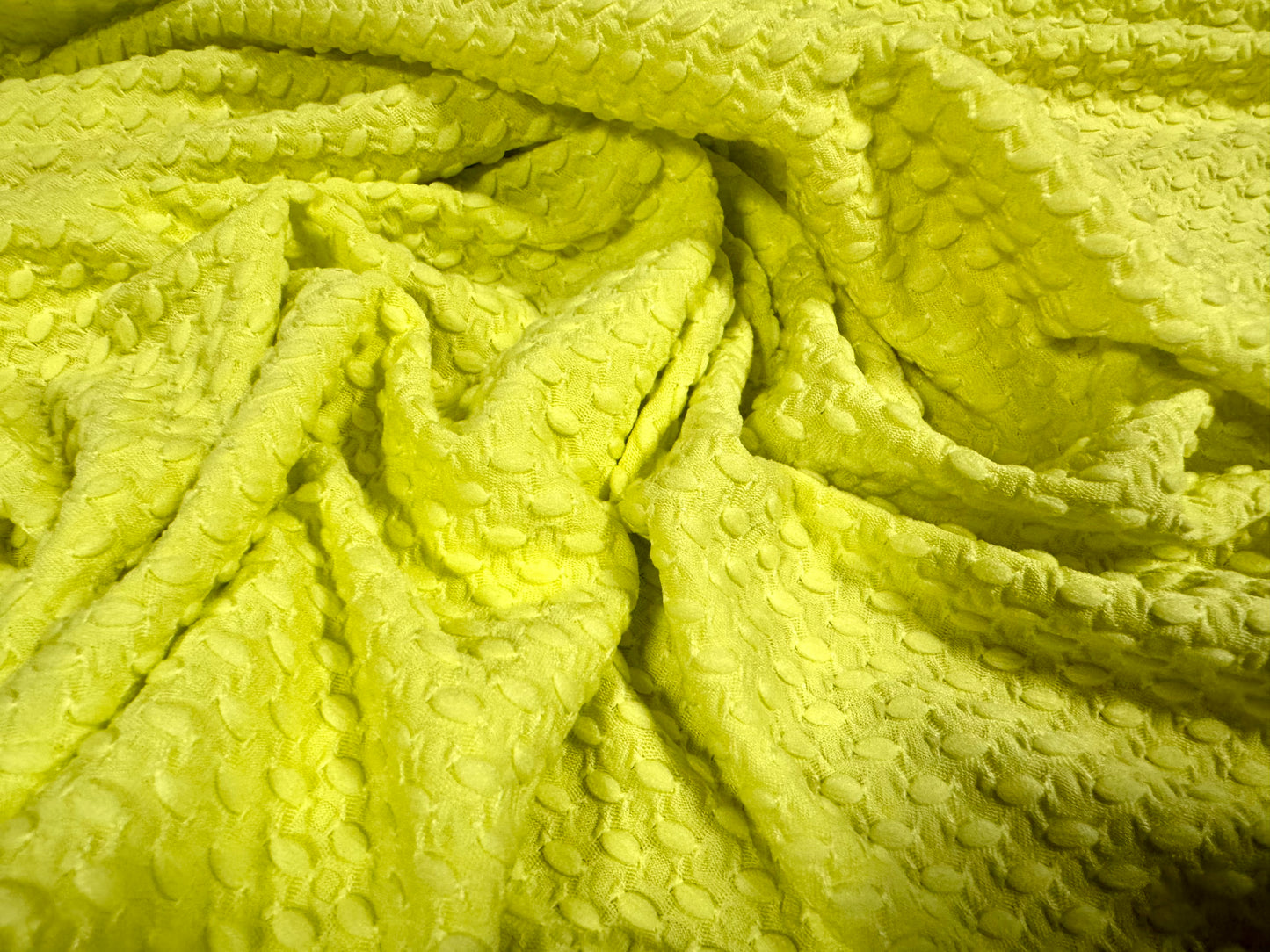 Double jersey knit stretch spandex fabric, per metre - dobby jacquard - citrus