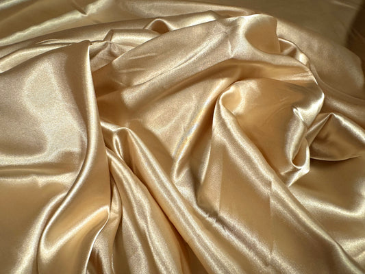 Stretch charmeuse satin dress fabric, per metre - plain - gold