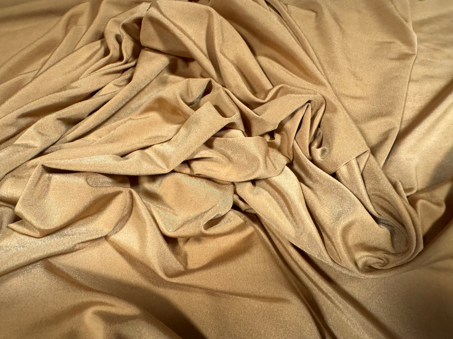 Soft touch spandex stretch jersey dress fabric, per metre - plain - stone