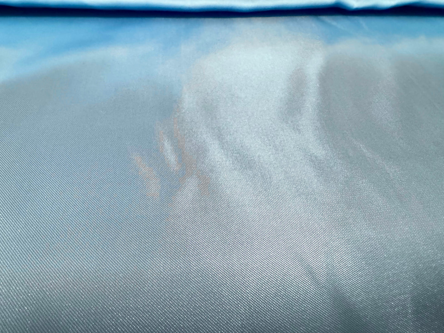 Silky satin woven dress fabric, per metre - plain - blue