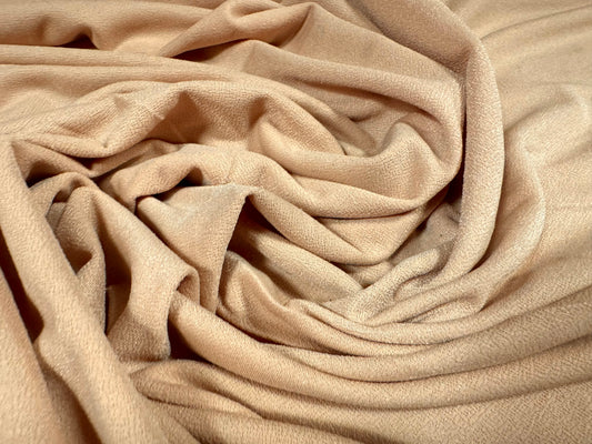 Valentino crepe stretch spandex jersey fabric - per metre - plain - peach stone