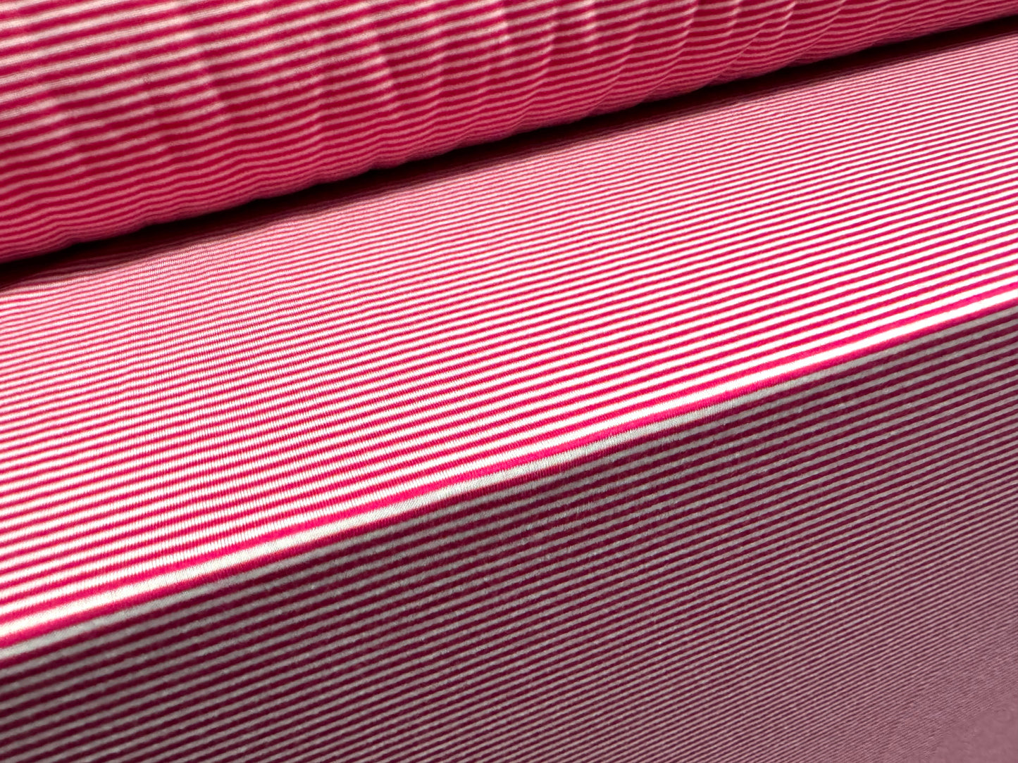 Viscose blend single jersey fabric, per metre - pinstripe - pink