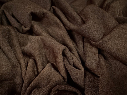 Valentino crepe stretch spandex jersey fabric - per metre - plain - dark brown
