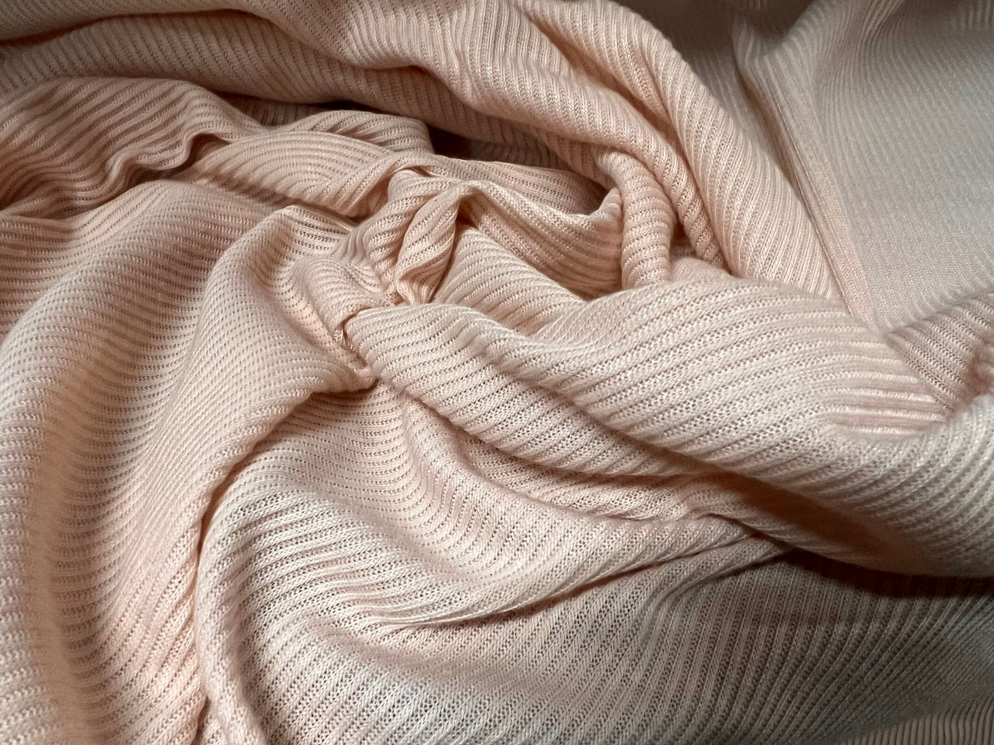 Soft handle ribbed jersey knit fabric, per metre - plain - nude