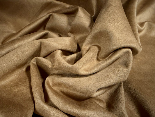 Scuba suede stretch spandex double jersey fabric, per metre - plain - brown