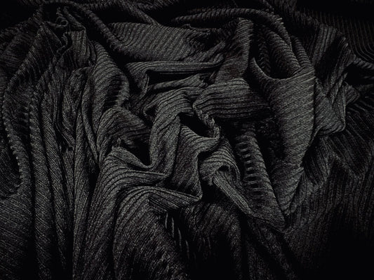 Super stretch spandex fine rib jersey fabric, per metre - plain - black
