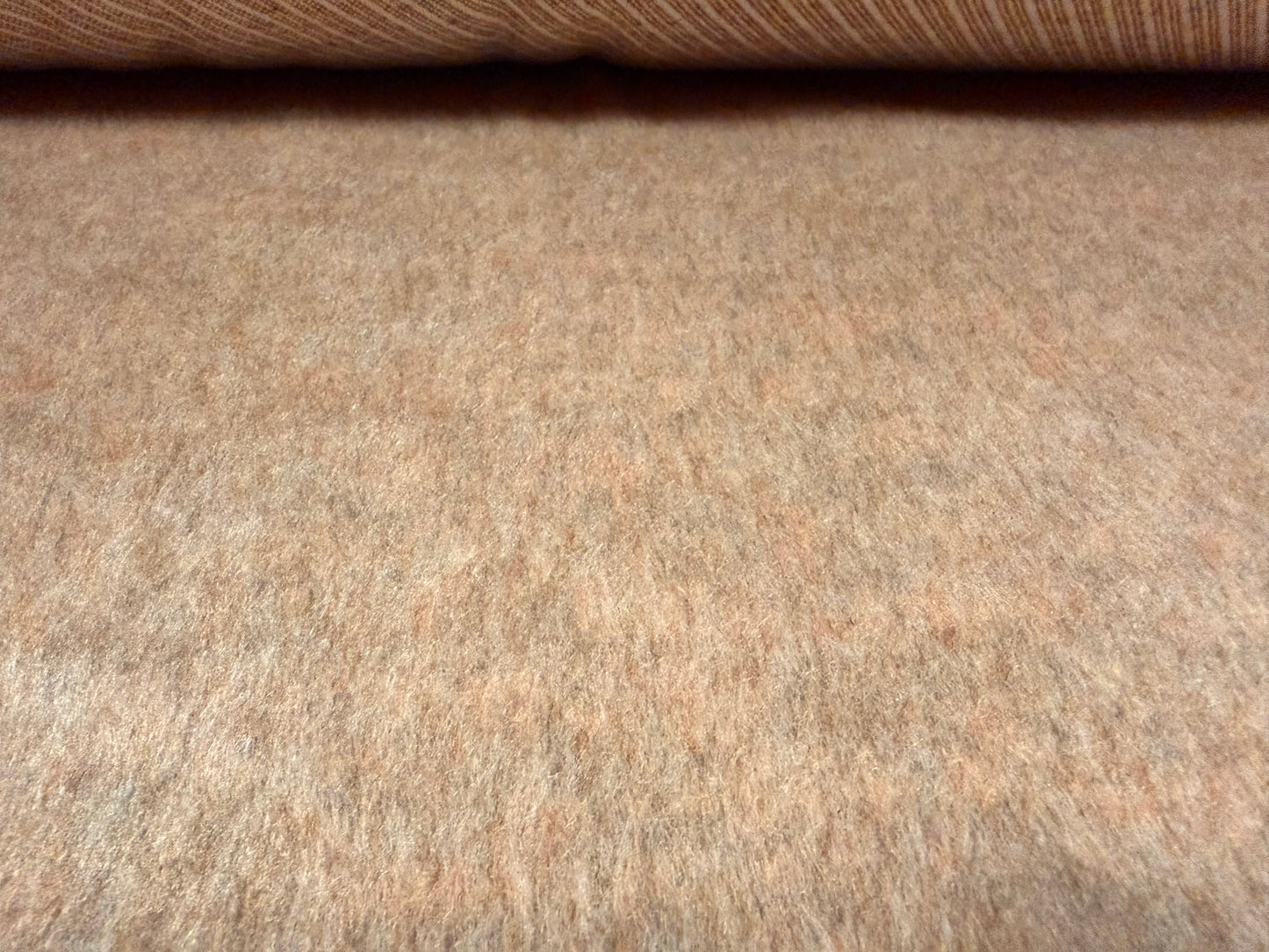Wool faux fur fabric, per metre - plain - nude