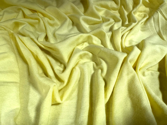 Viscose spandex stretch single jersey fabric, per metre - plain - lemon