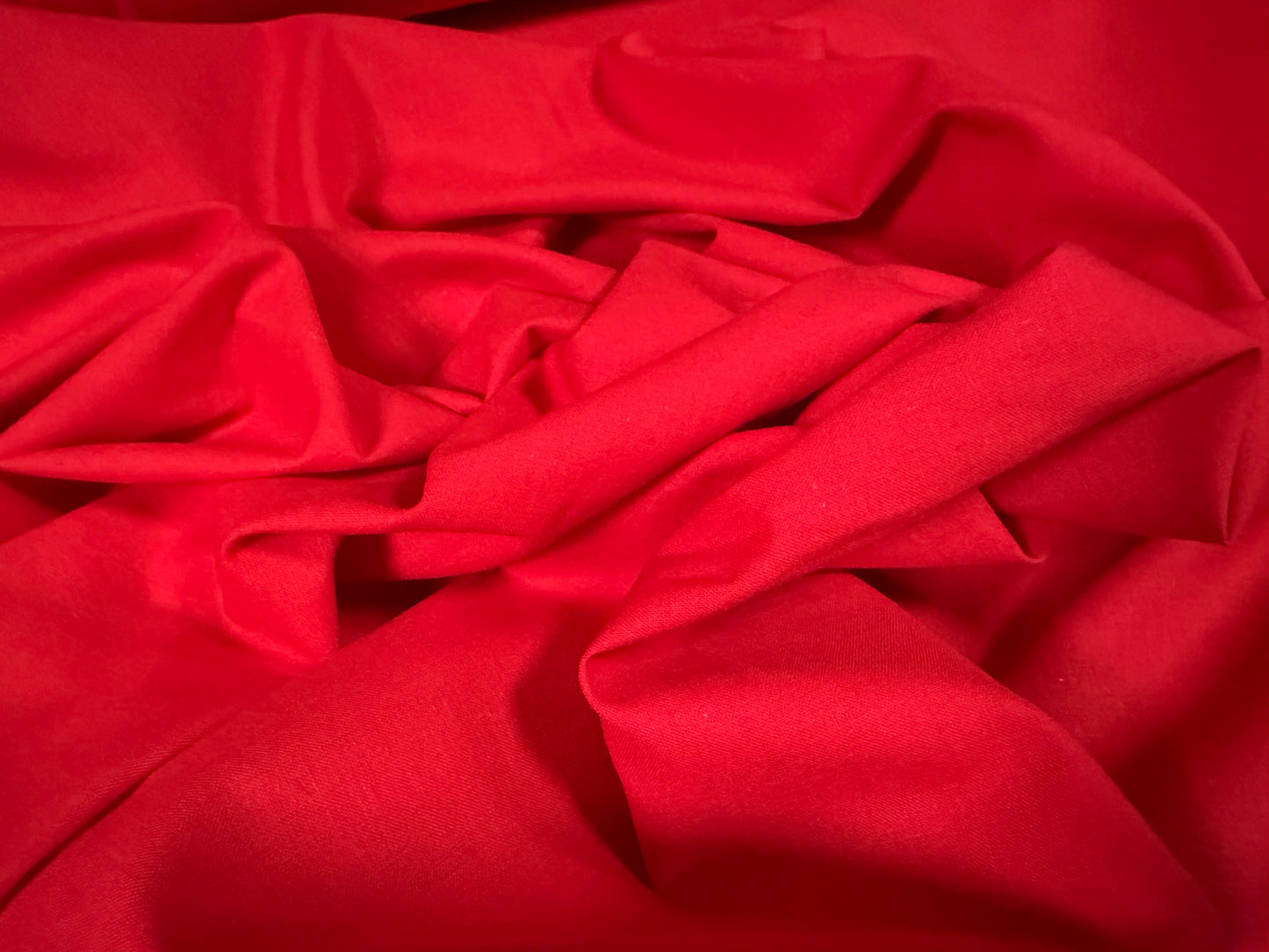 Cotton plain weave fabric, per metre - red