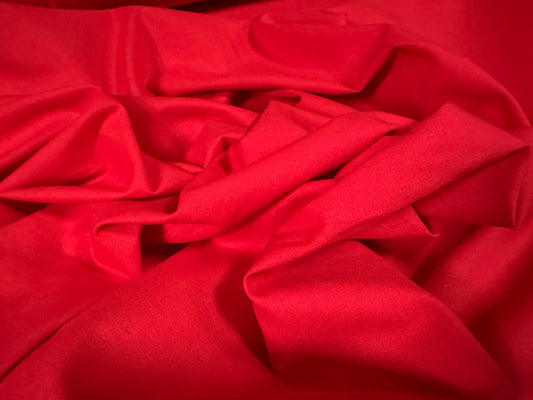 Cotton plain weave fabric, per metre - red
