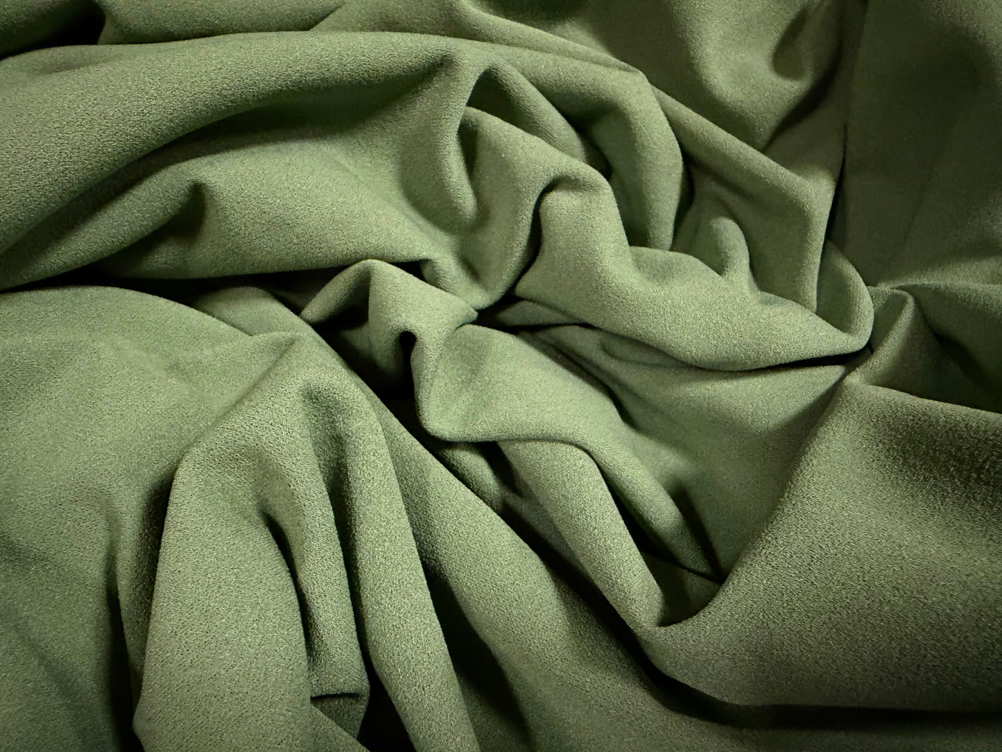 Scuba crepe stretch spandex double jersey fabric, per metre - plain - pea green