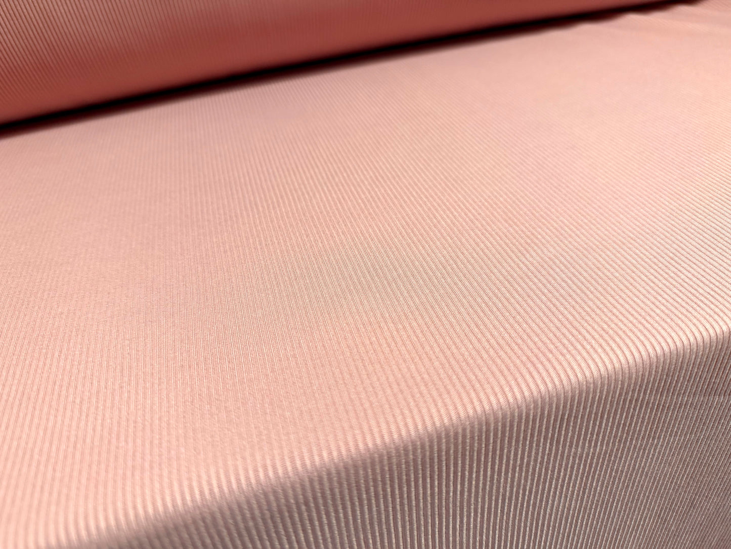 Fine stretch spandex rib jersey fabric, per metre - plain - rose pink