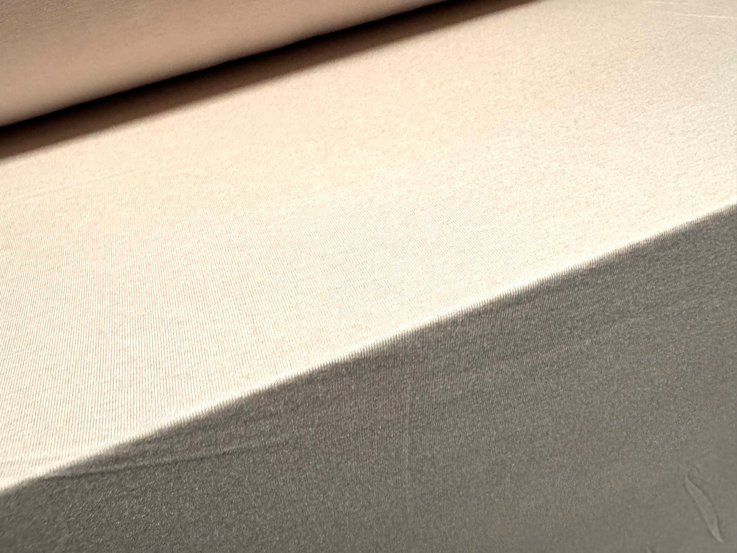 Viscose spandex stretch single jersey fabric, per metre - plain - oyster